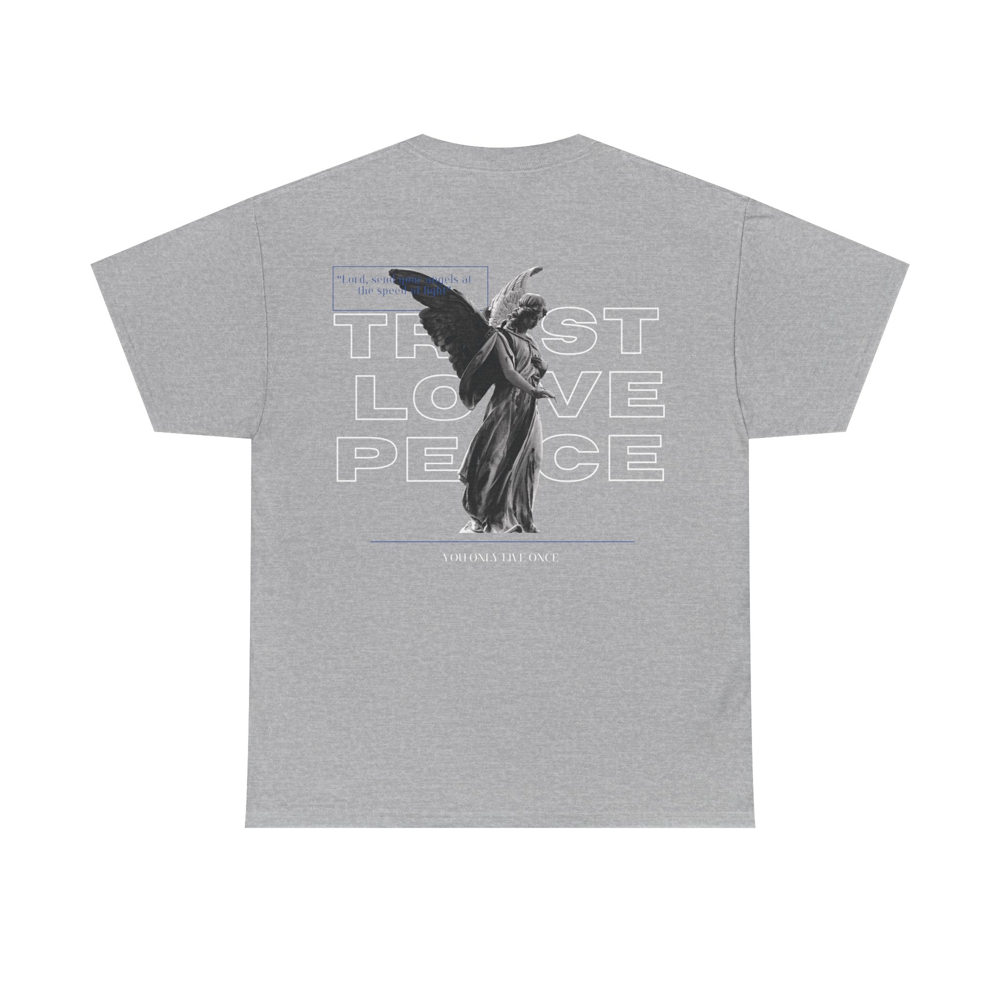 T-Shirt — 'Trust Love Peace' Angel Graphic Tee