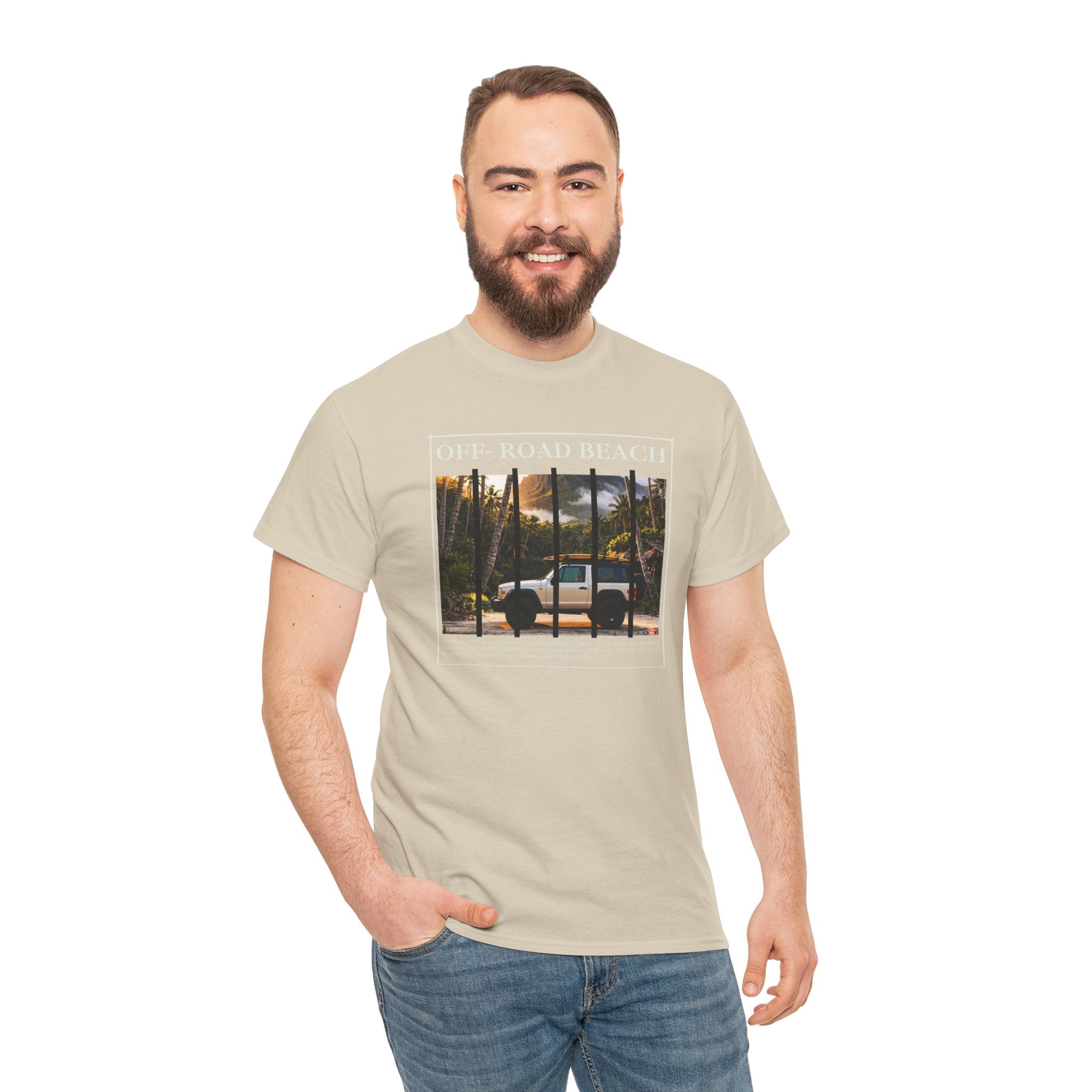 Off- Road Beach Tee — Vintage- Pickup- Sunset- Beach- T-Shirt