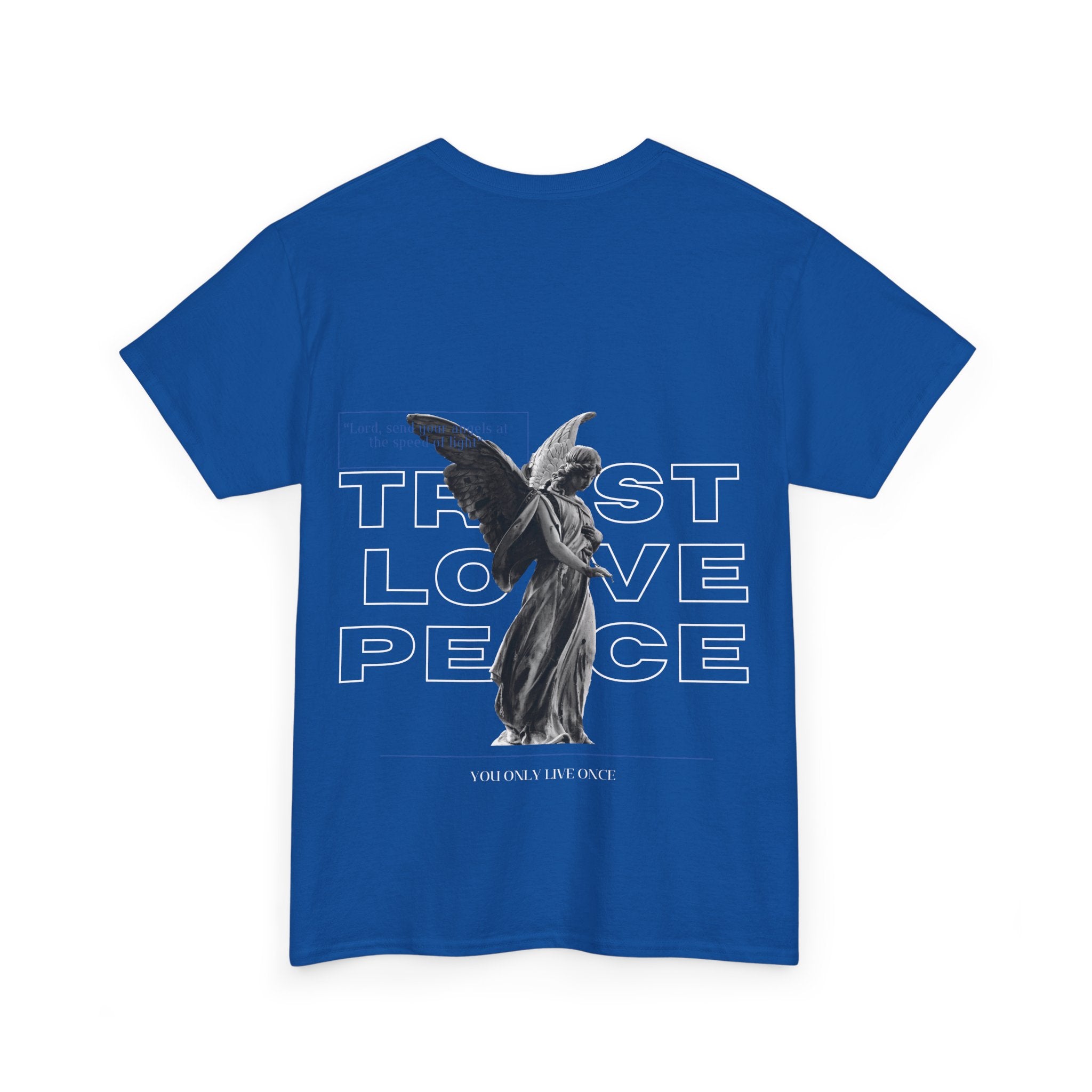 T-Shirt — 'Trust Love Peace' Angel Graphic Tee