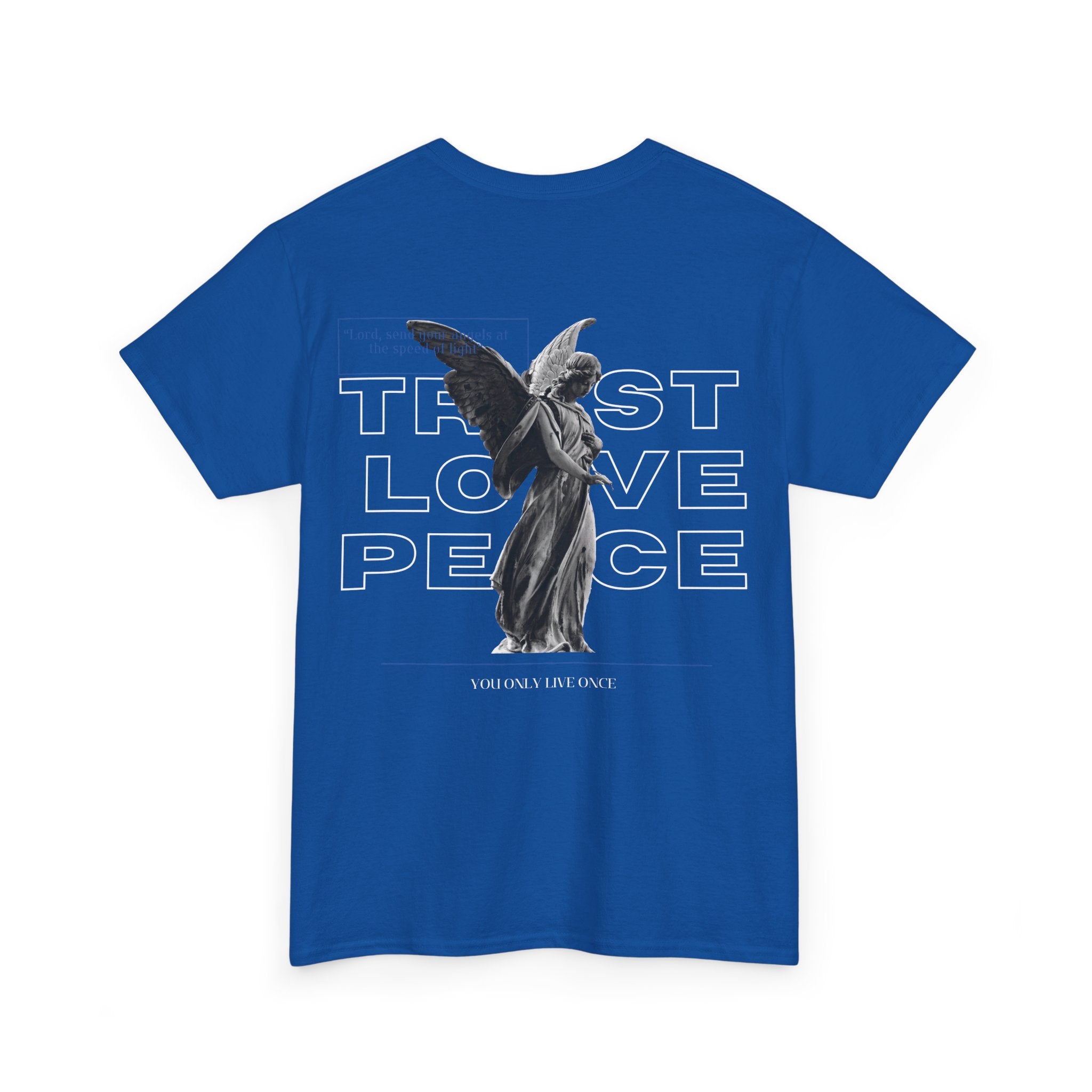 T-Shirt — 'Trust Love Peace' Angel Graphic Tee