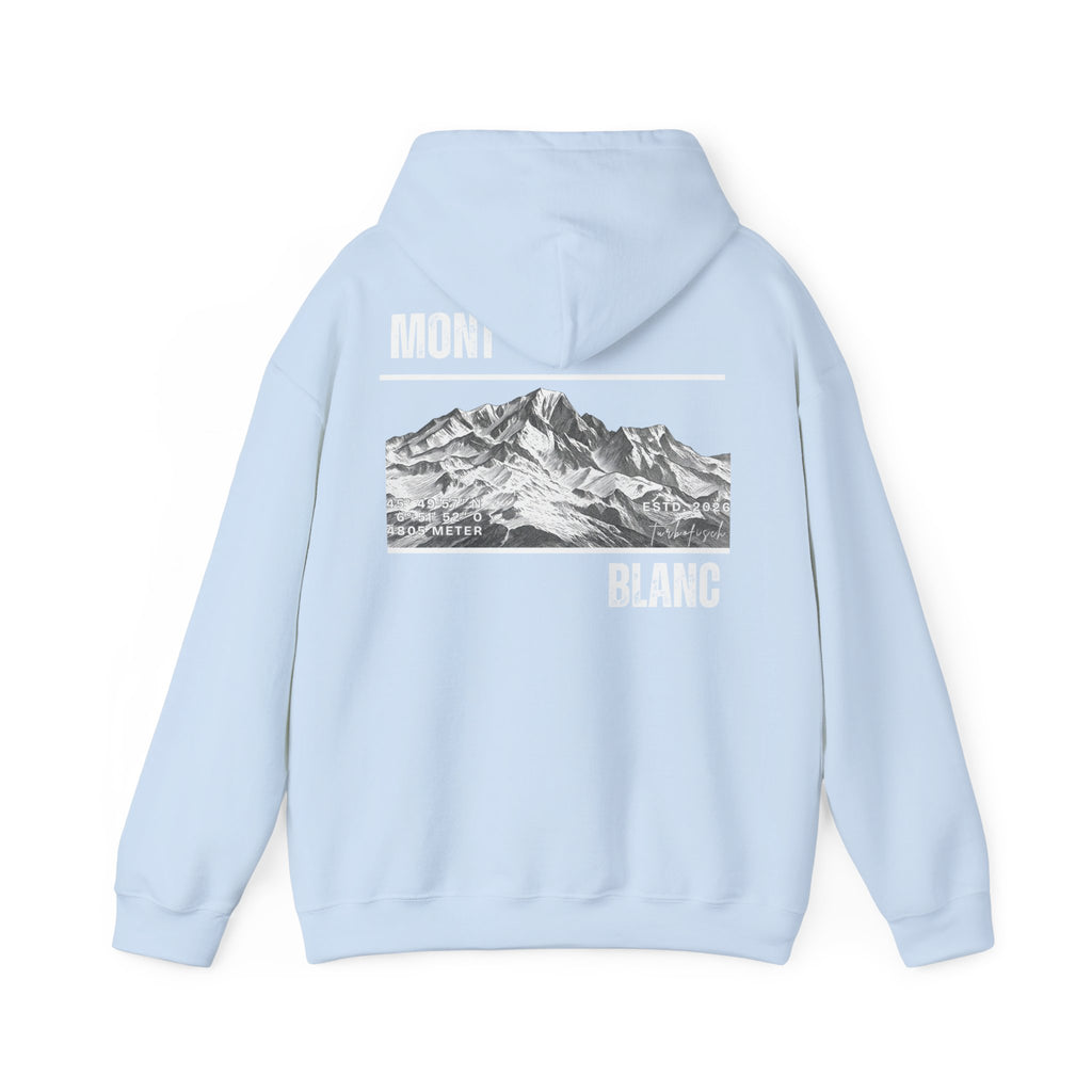 Mont Blanc Mountain Hoodie — Vintage Alpine Graphic Pullover