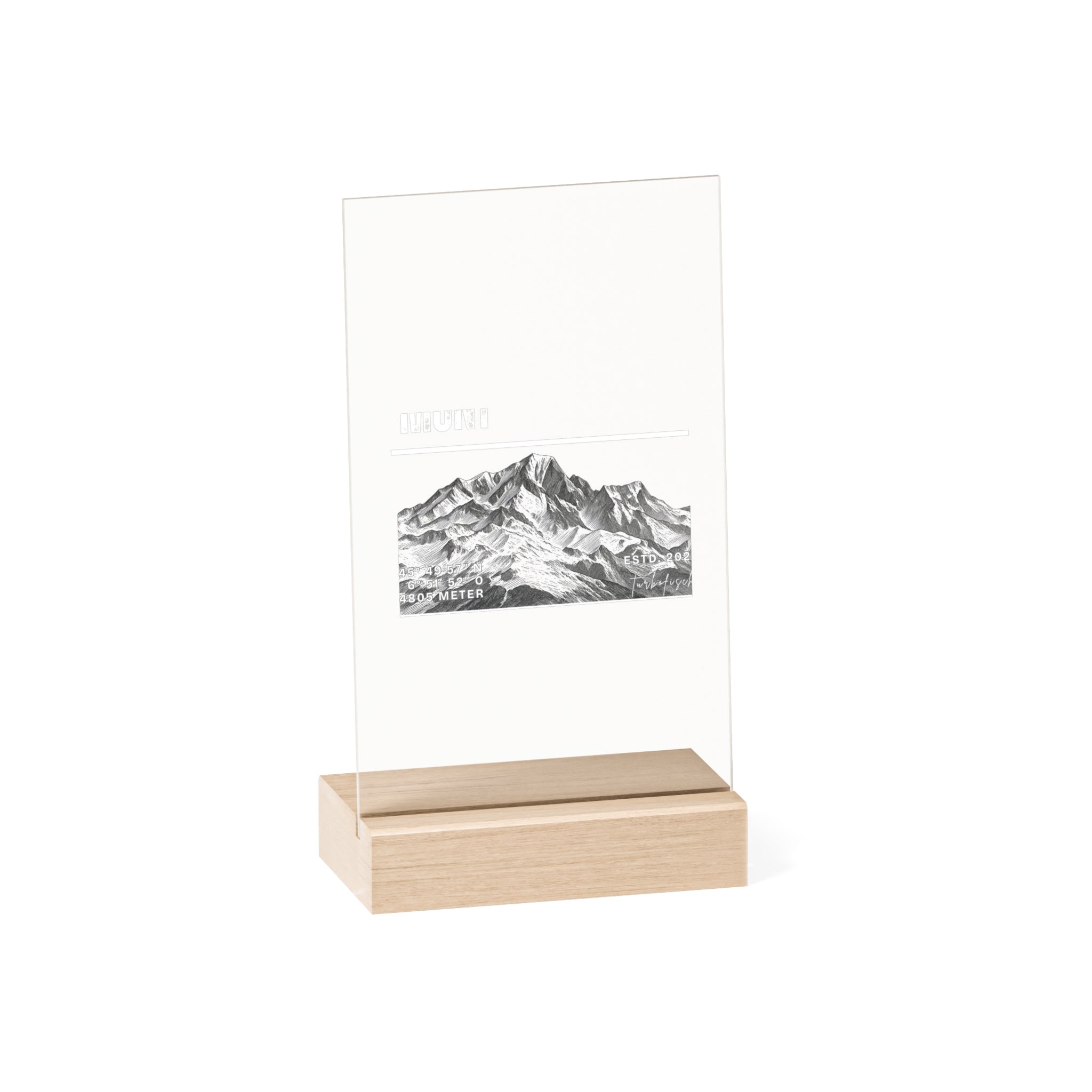 Acrylic Sign with Wooden Stand