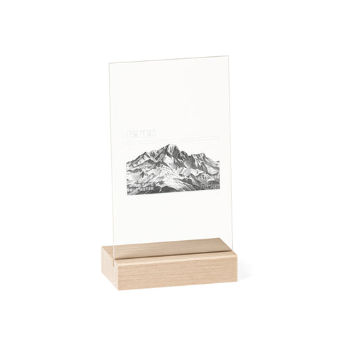 Acrylic Sign with Wooden Stand