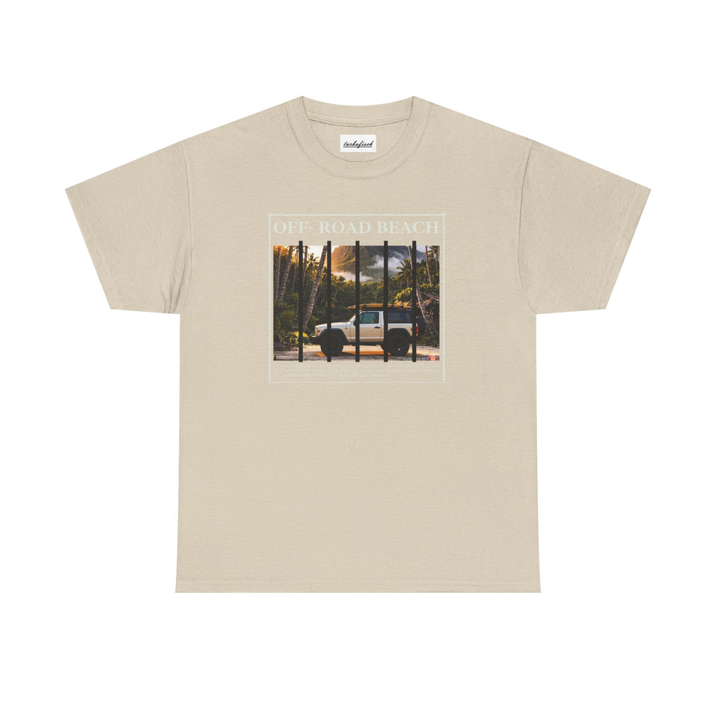 Off- Road Beach Tee — Vintage- Pickup- Sunset- Beach- T-Shirt