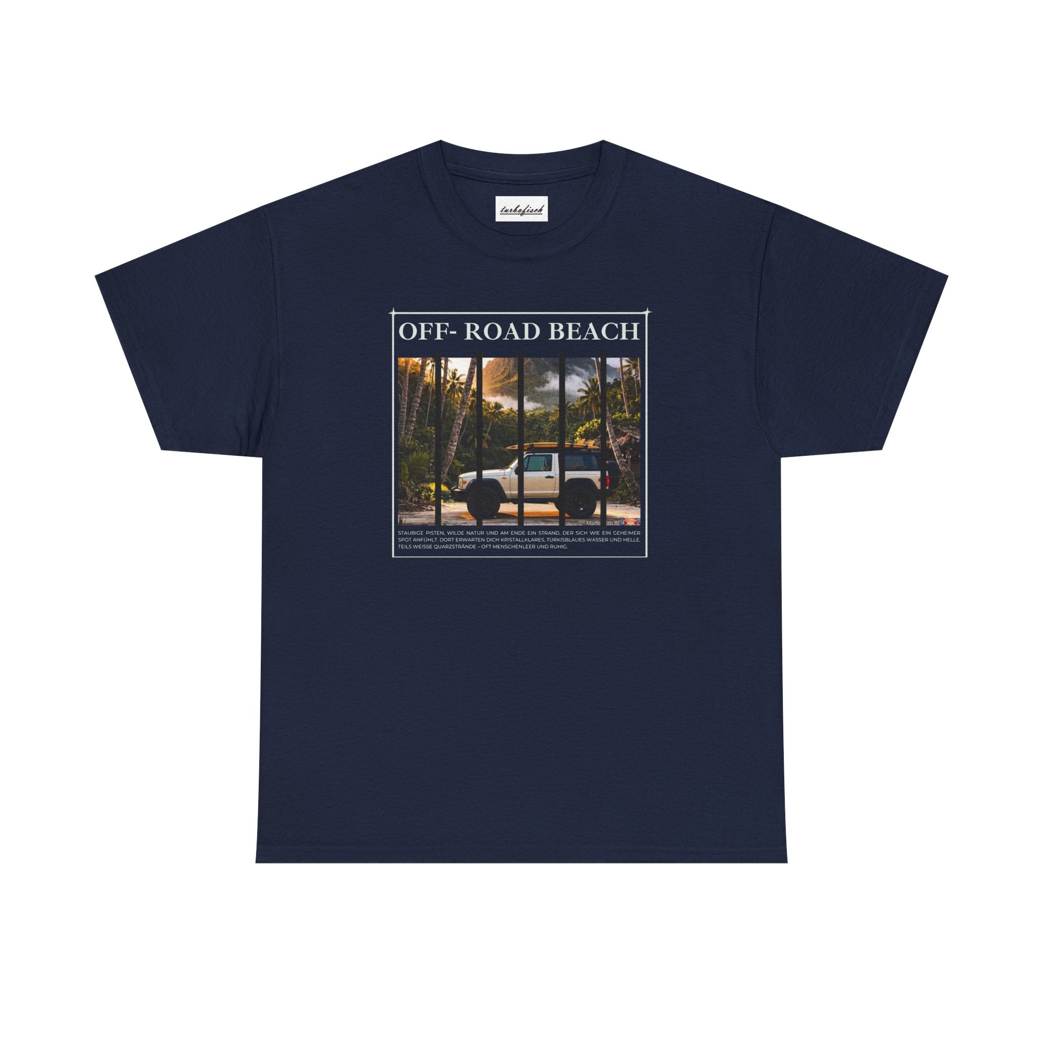 Off- Road Beach Tee — Vintage- Pickup- Sunset- Beach- T-Shirt