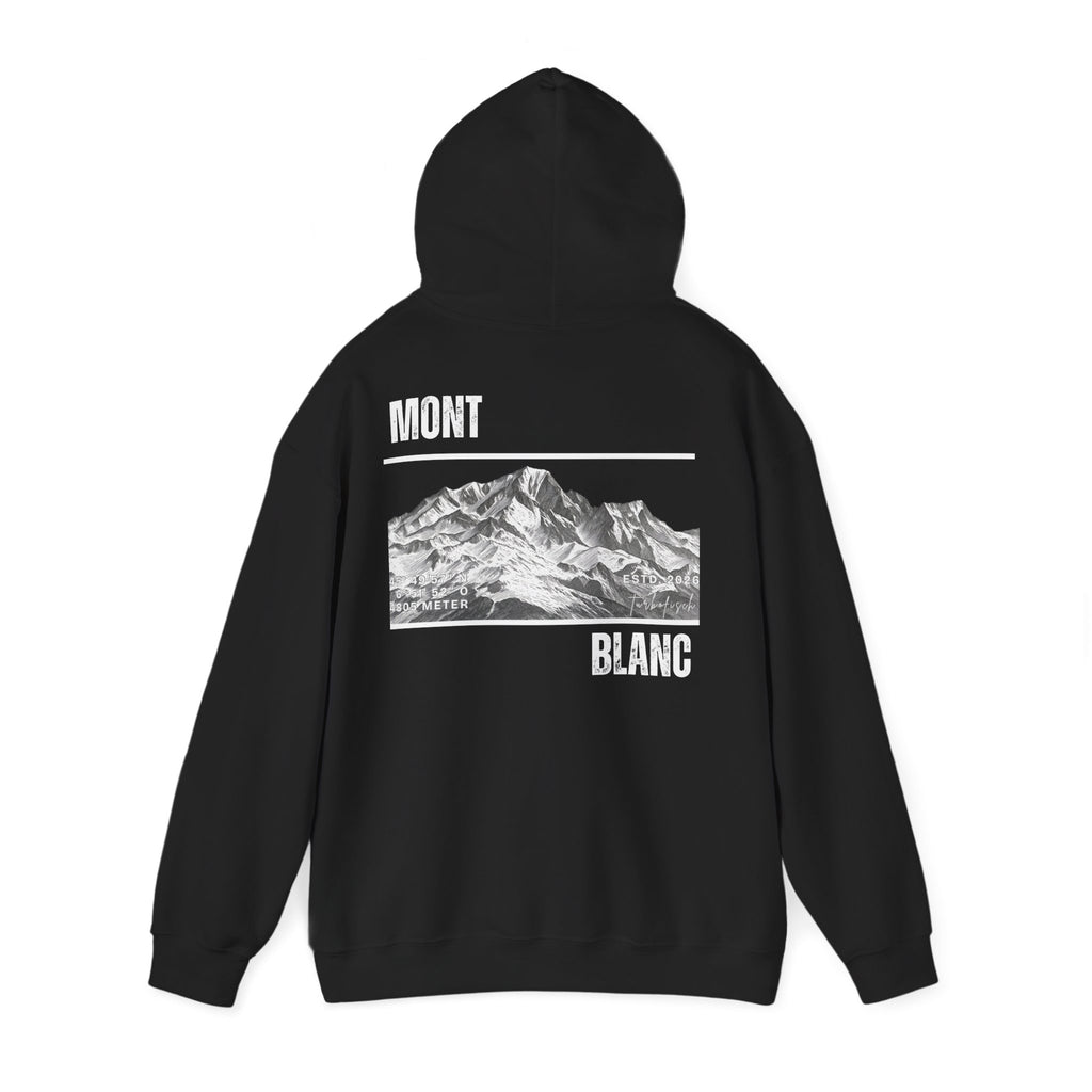 Mont Blanc Mountain Hoodie — Vintage Alpine Graphic Pullover