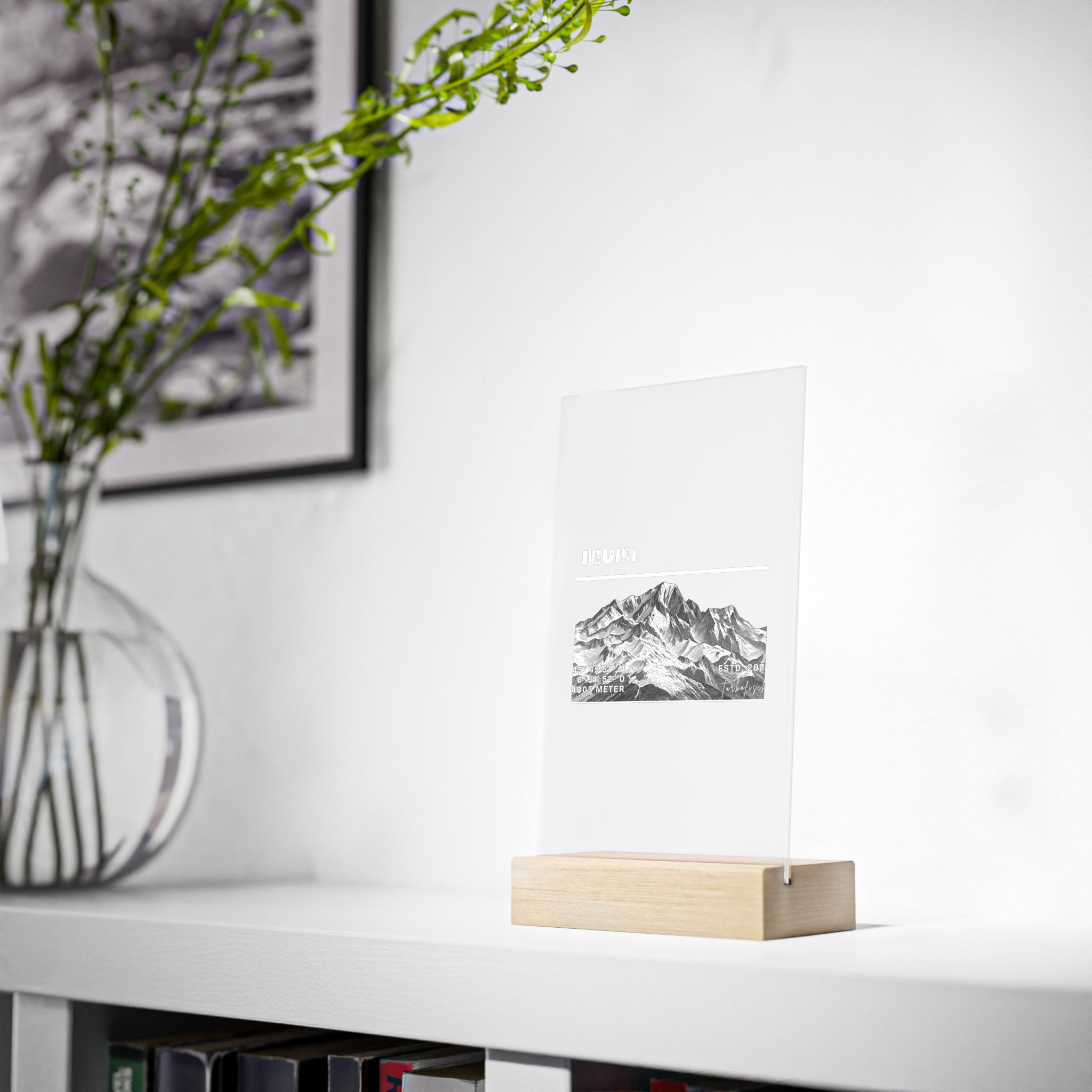 Acrylic Sign with Wooden Stand