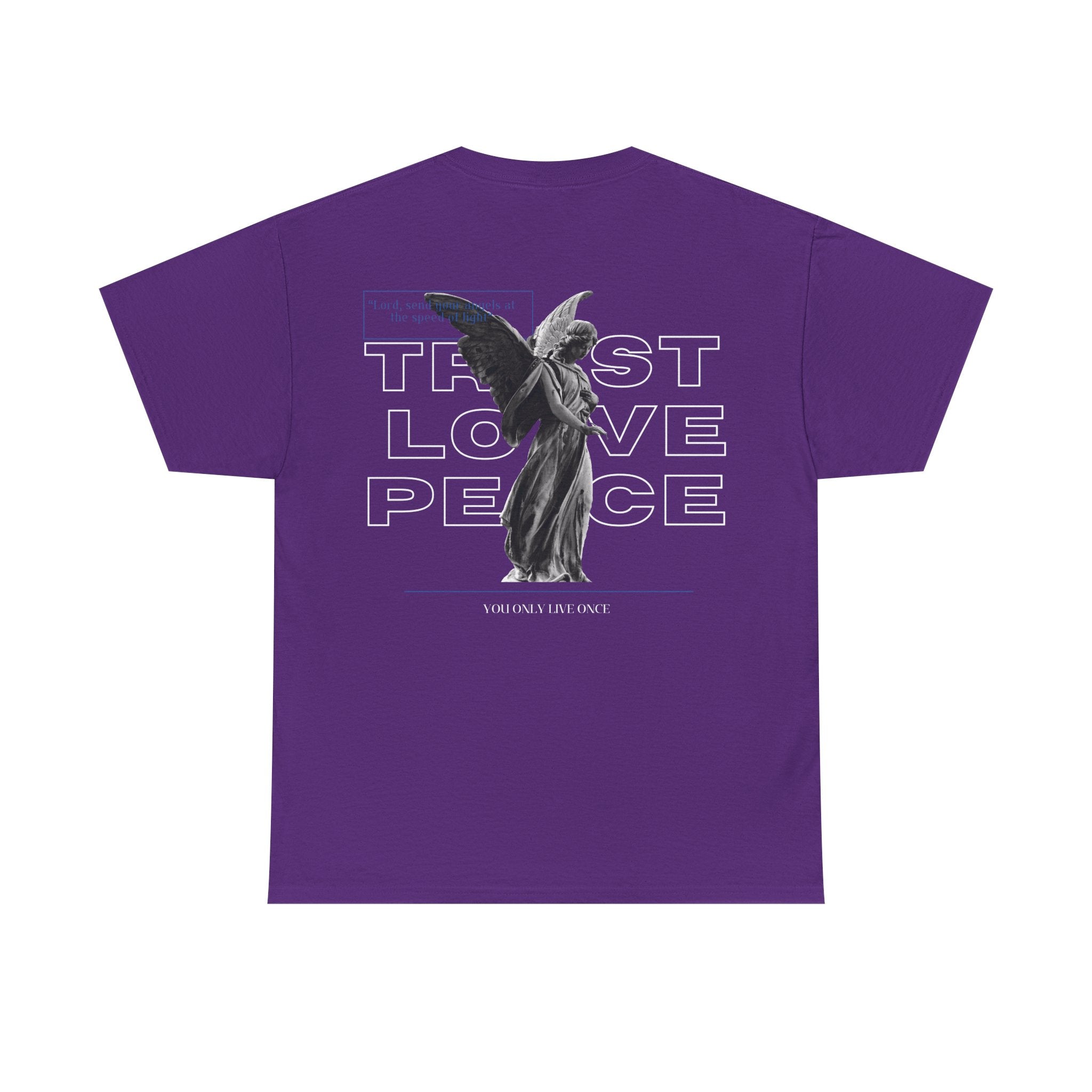 T-Shirt — 'Trust Love Peace' Angel Graphic Tee