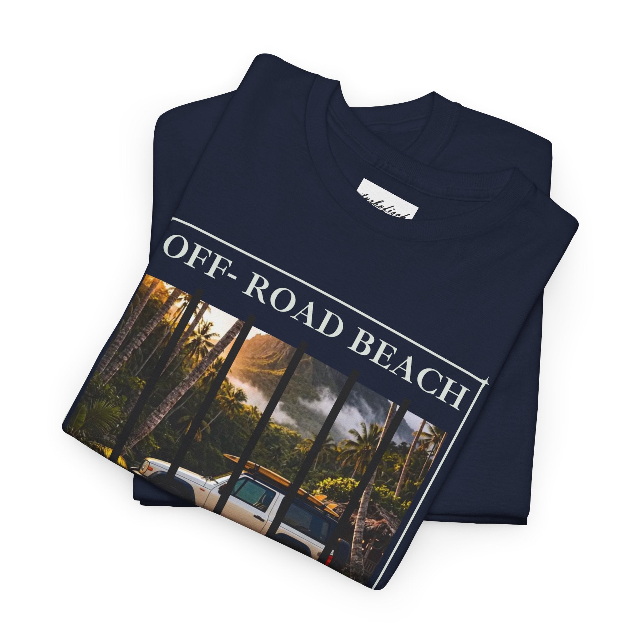 Off- Road Beach Tee — Vintage- Pickup- Sunset- Beach- T-Shirt