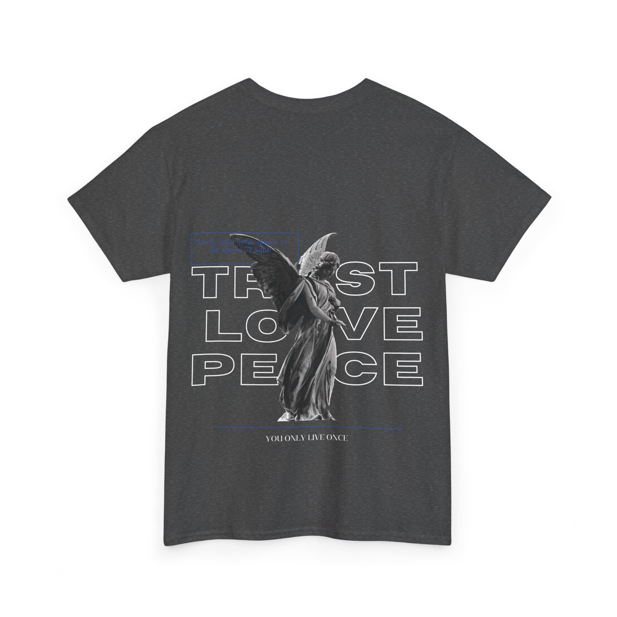 T-Shirt — 'Trust Love Peace' Angel Graphic Tee