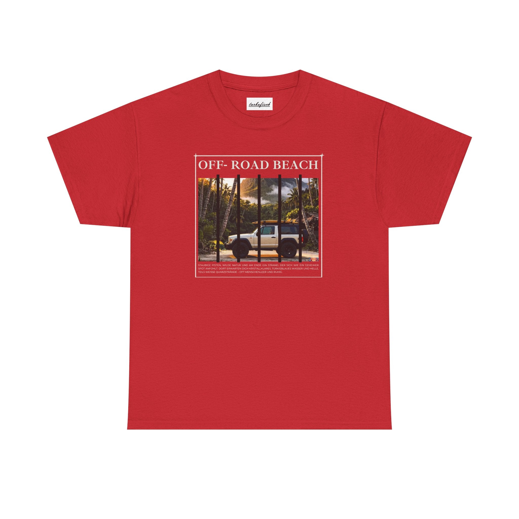 Off- Road Beach Tee — Vintage- Pickup- Sunset- Beach- T-Shirt