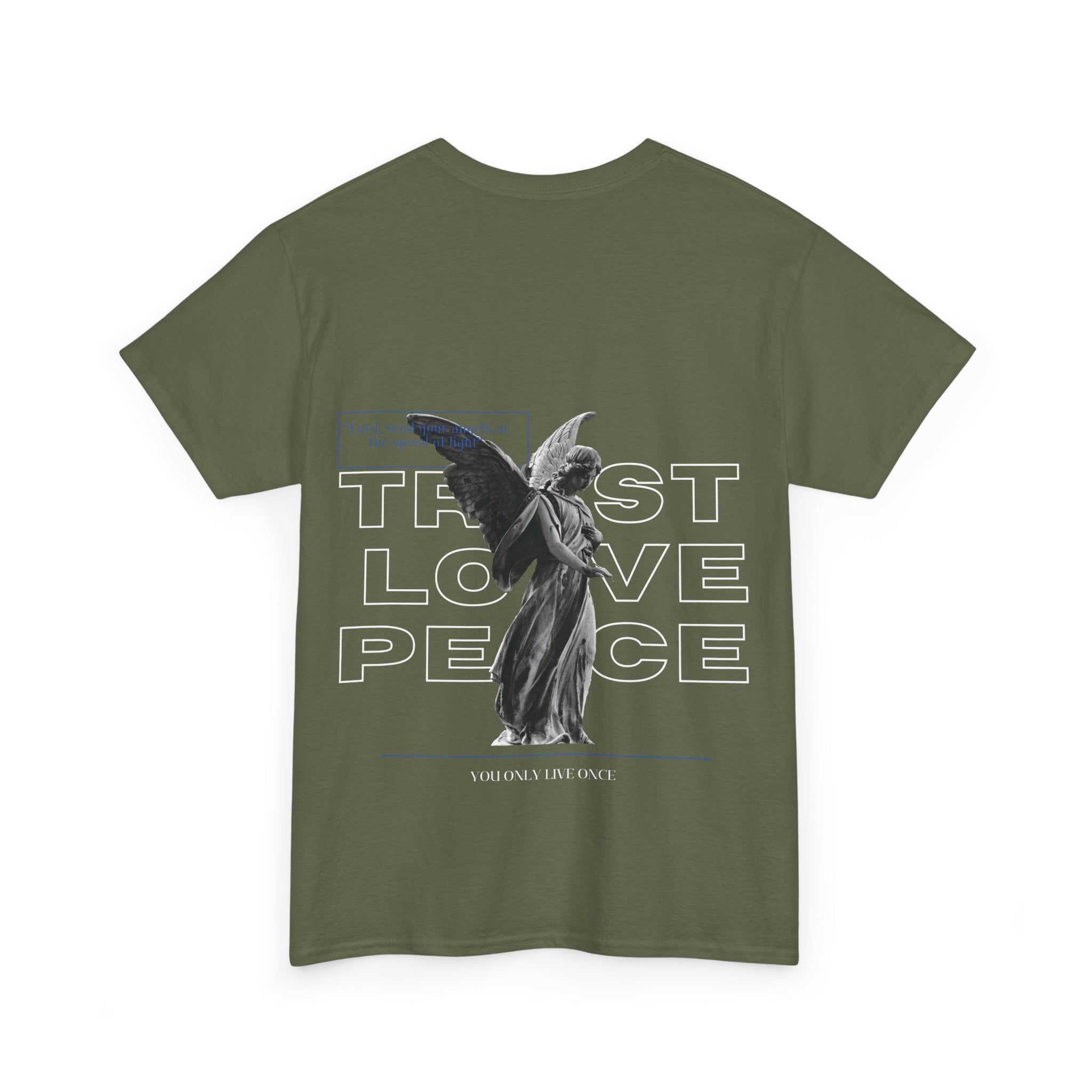 T-Shirt — 'Trust Love Peace' Angel Graphic Tee