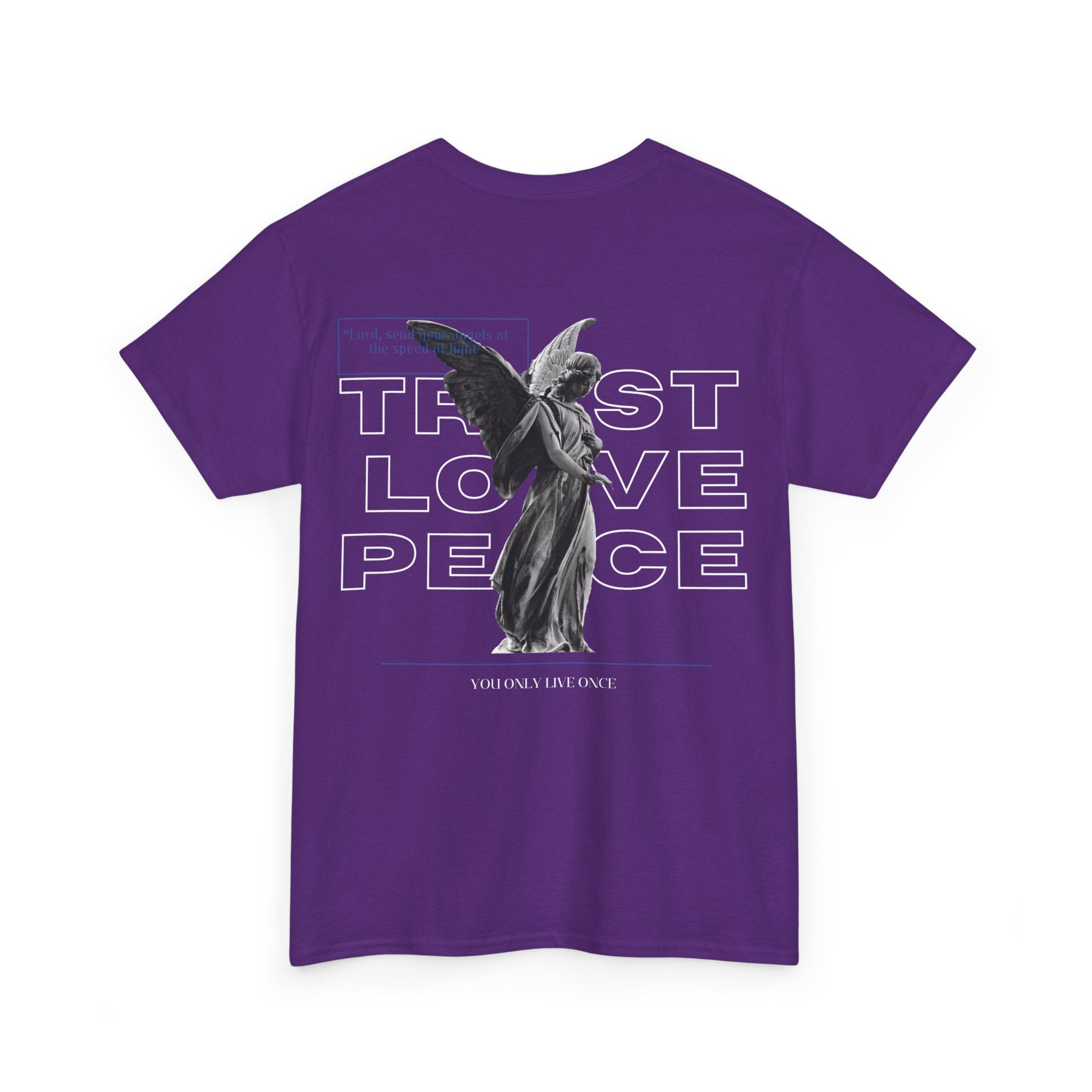 T-Shirt — 'Trust Love Peace' Angel Graphic Tee