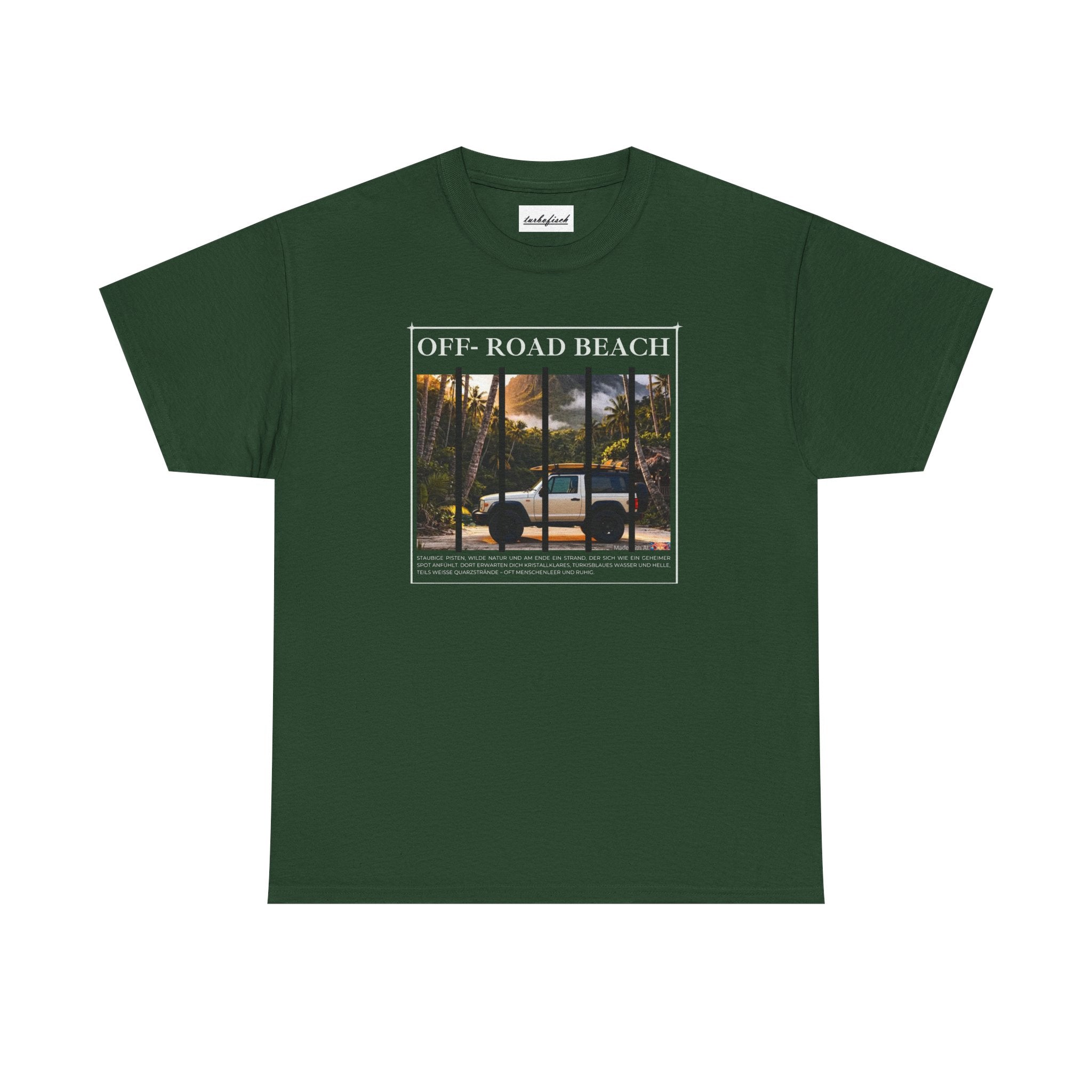 Off- Road Beach Tee — Vintage- Pickup- Sunset- Beach- T-Shirt