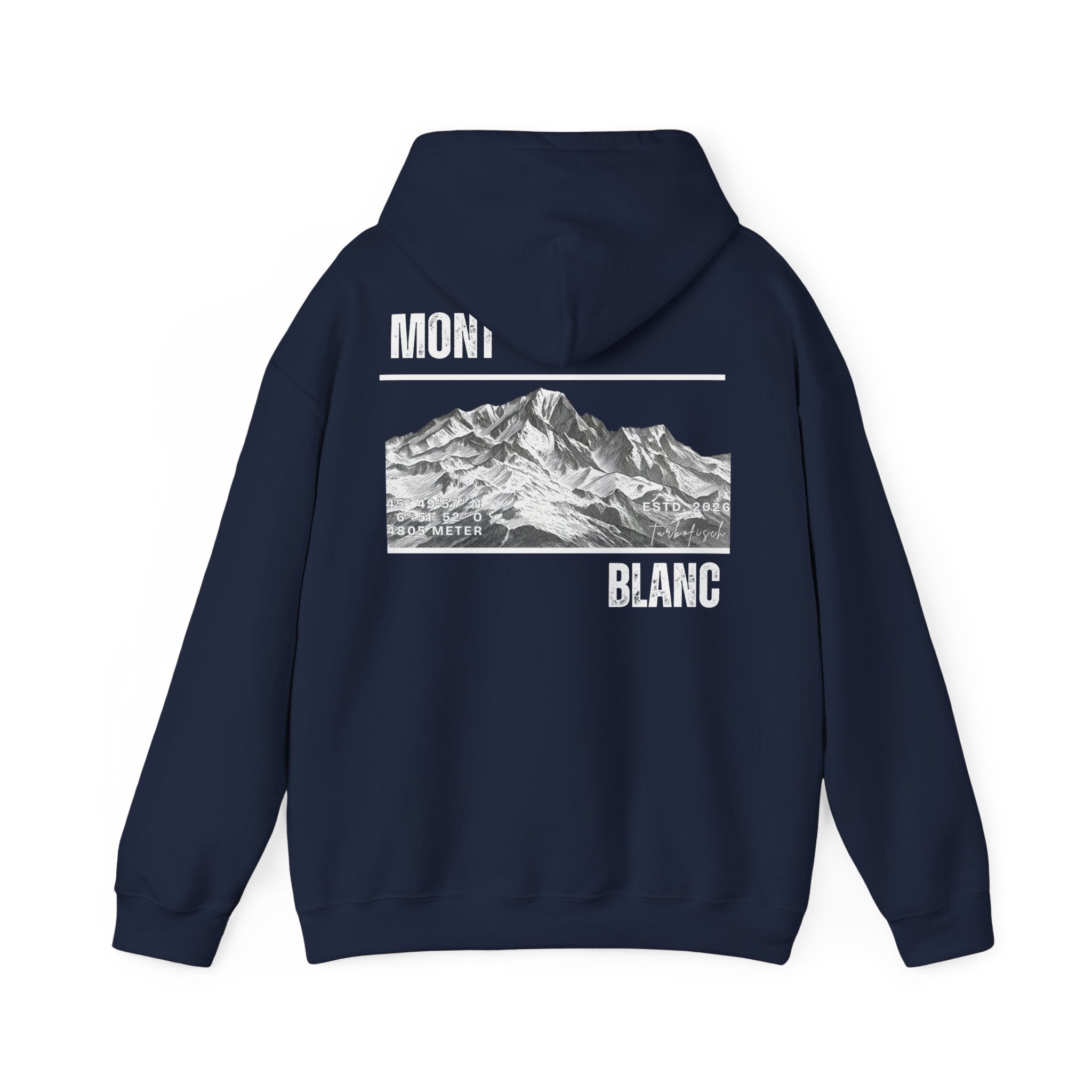 Mont Blanc Mountain Hoodie — Vintage Alpine Graphic Pullover