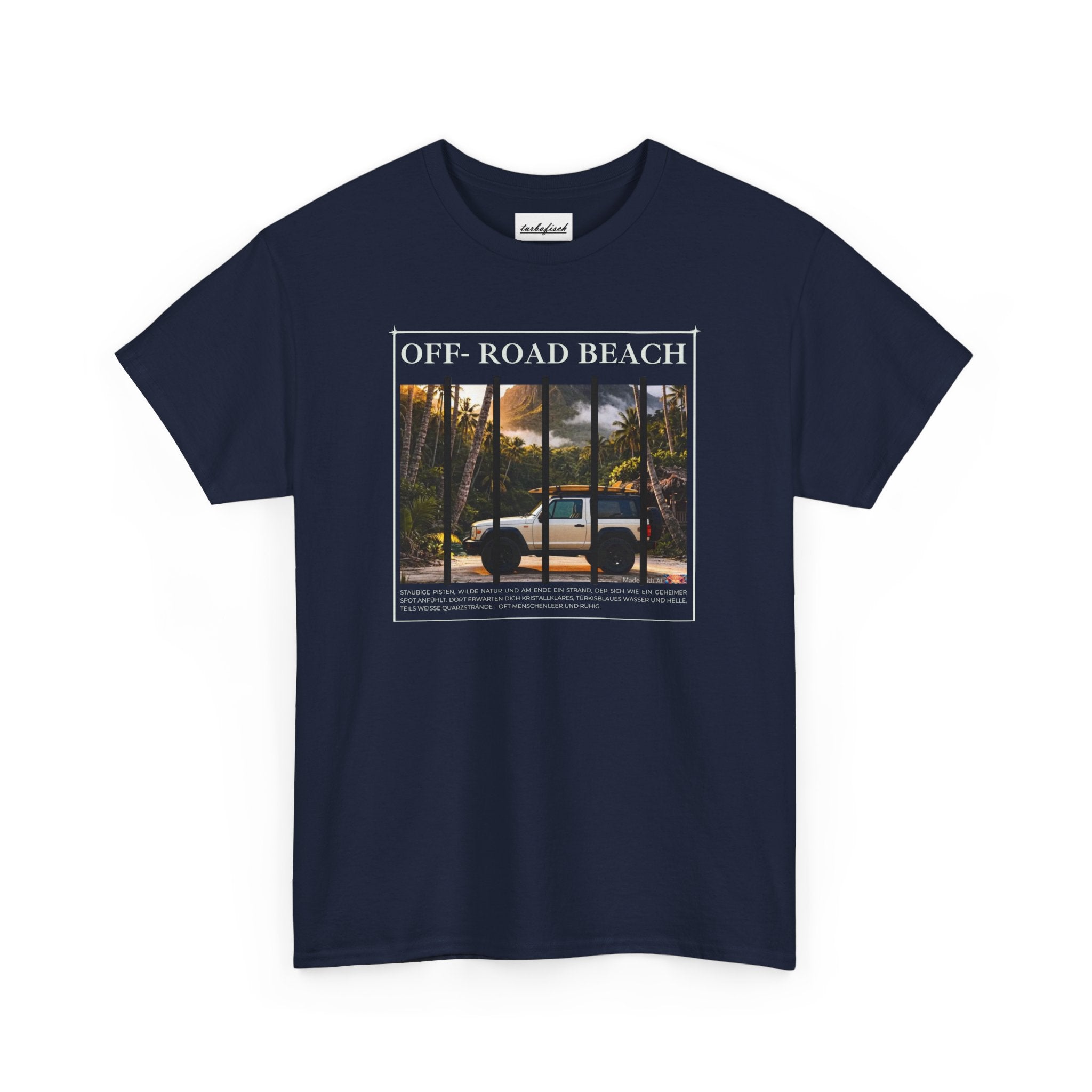 Off- Road Beach Tee — Vintage- Pickup- Sunset- Beach- T-Shirt