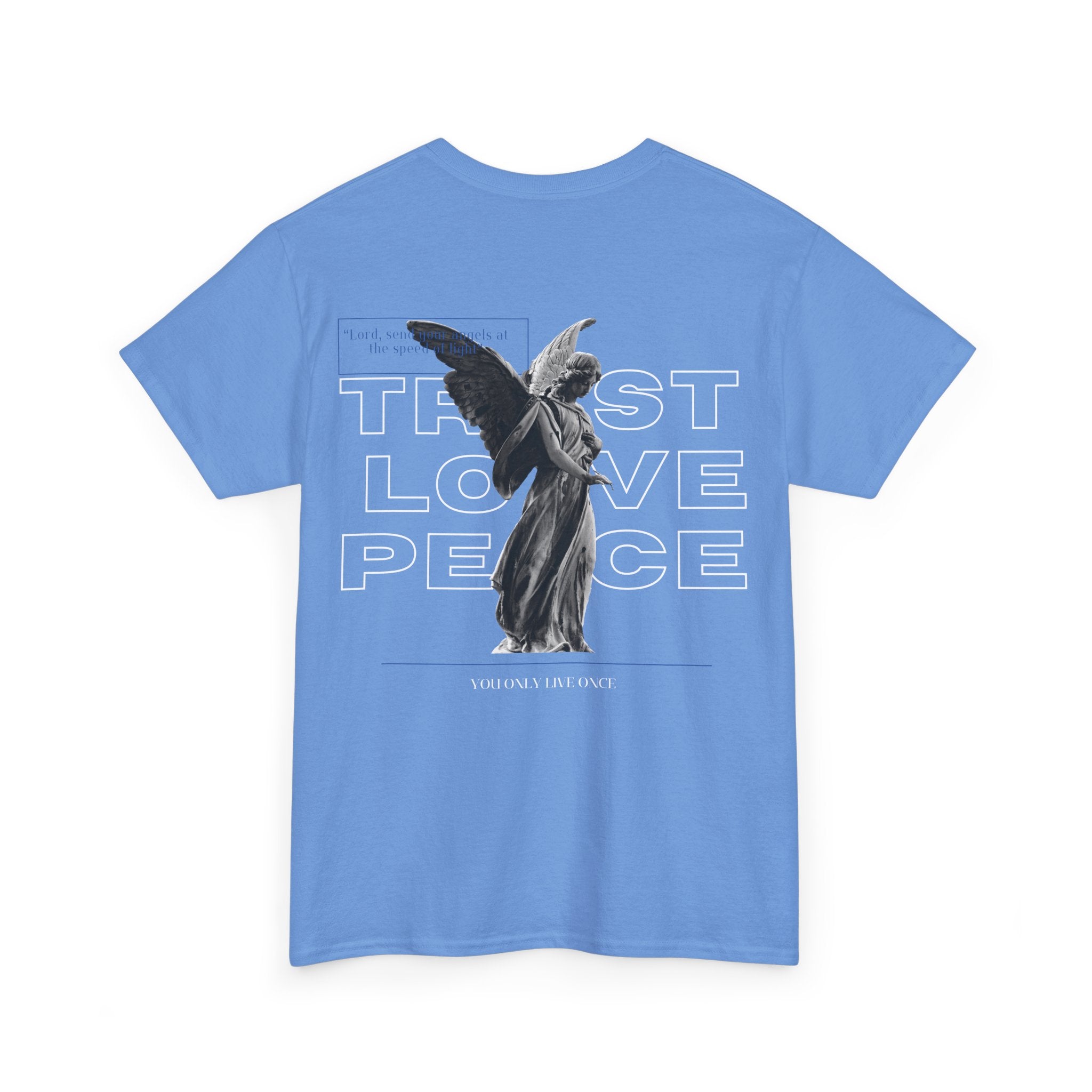 T-Shirt — 'Trust Love Peace' Angel Graphic Tee
