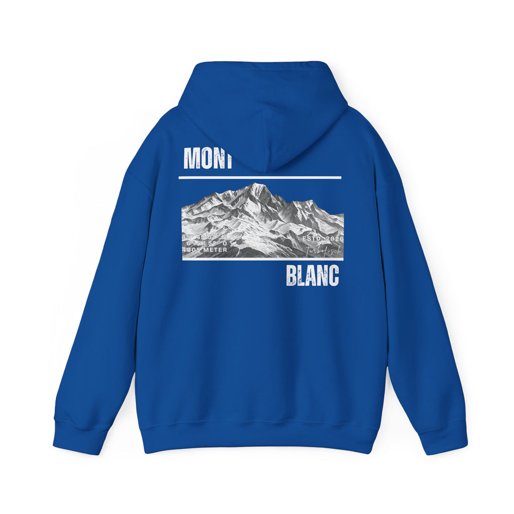 Mont Blanc Mountain Hoodie — Vintage Alpine Graphic Pullover