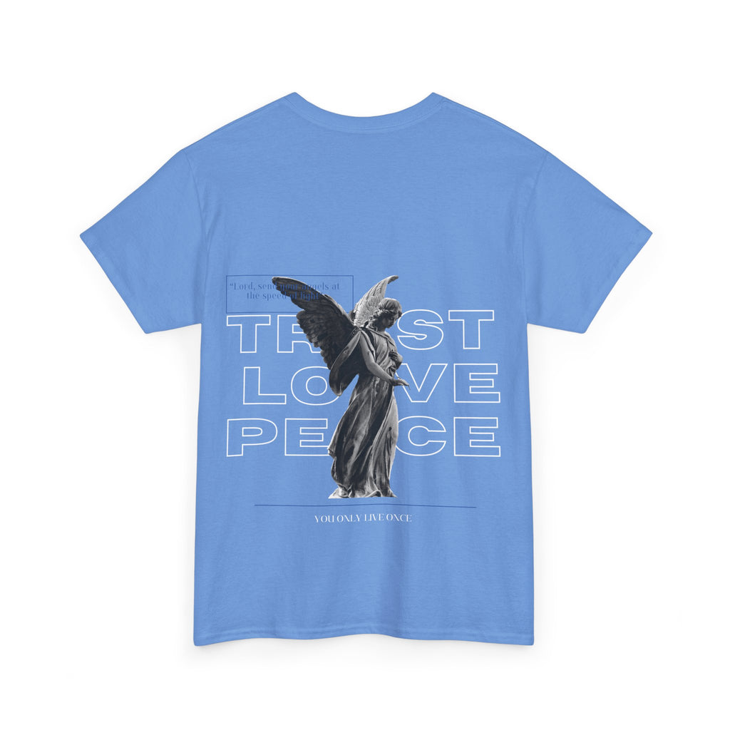 T-Shirt — 'Trust Love Peace' Angel Graphic Tee