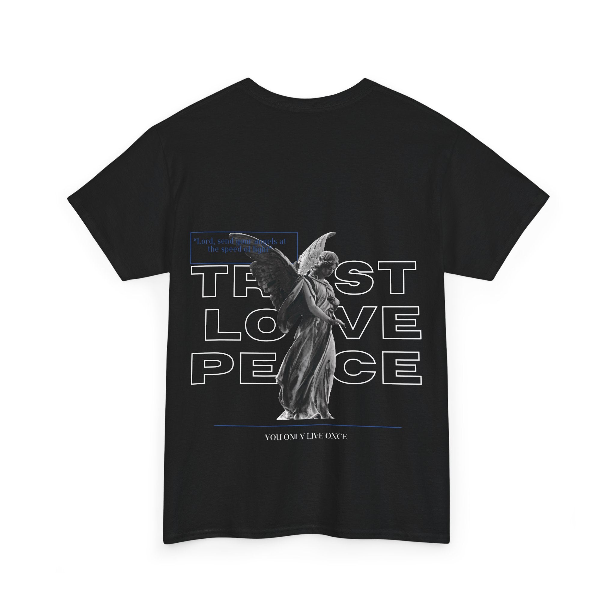 T-Shirt — 'Trust Love Peace' Angel Graphic Tee