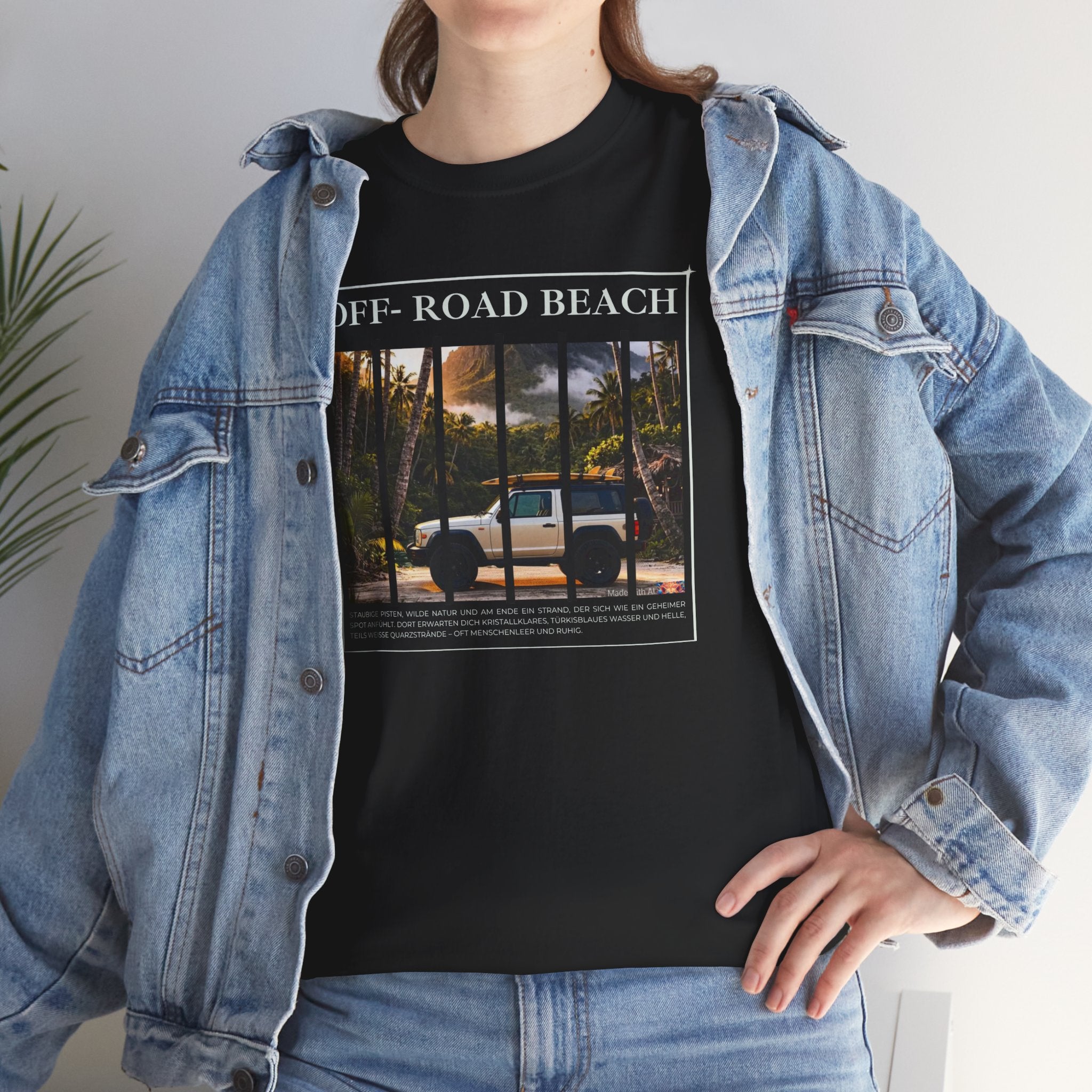 Off- Road Beach Tee — Vintage- Pickup- Sunset- Beach- T-Shirt