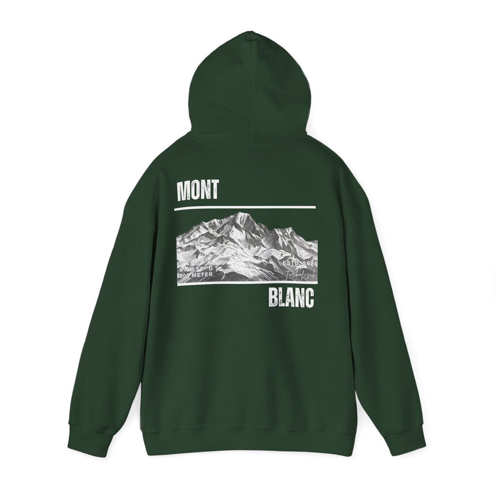 Mont Blanc Mountain Hoodie — Vintage Alpine Graphic Pullover