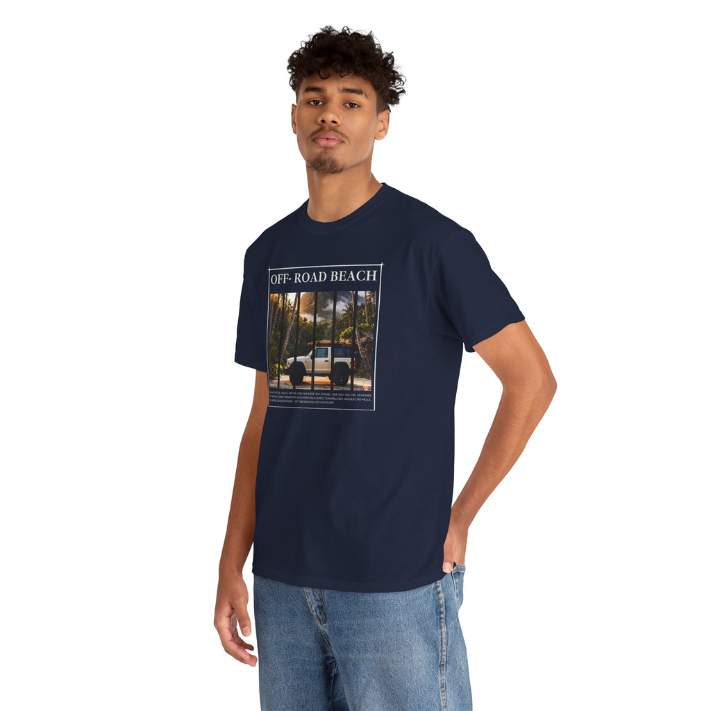 Off- Road Beach Tee — Vintage- Pickup- Sunset- Beach- T-Shirt