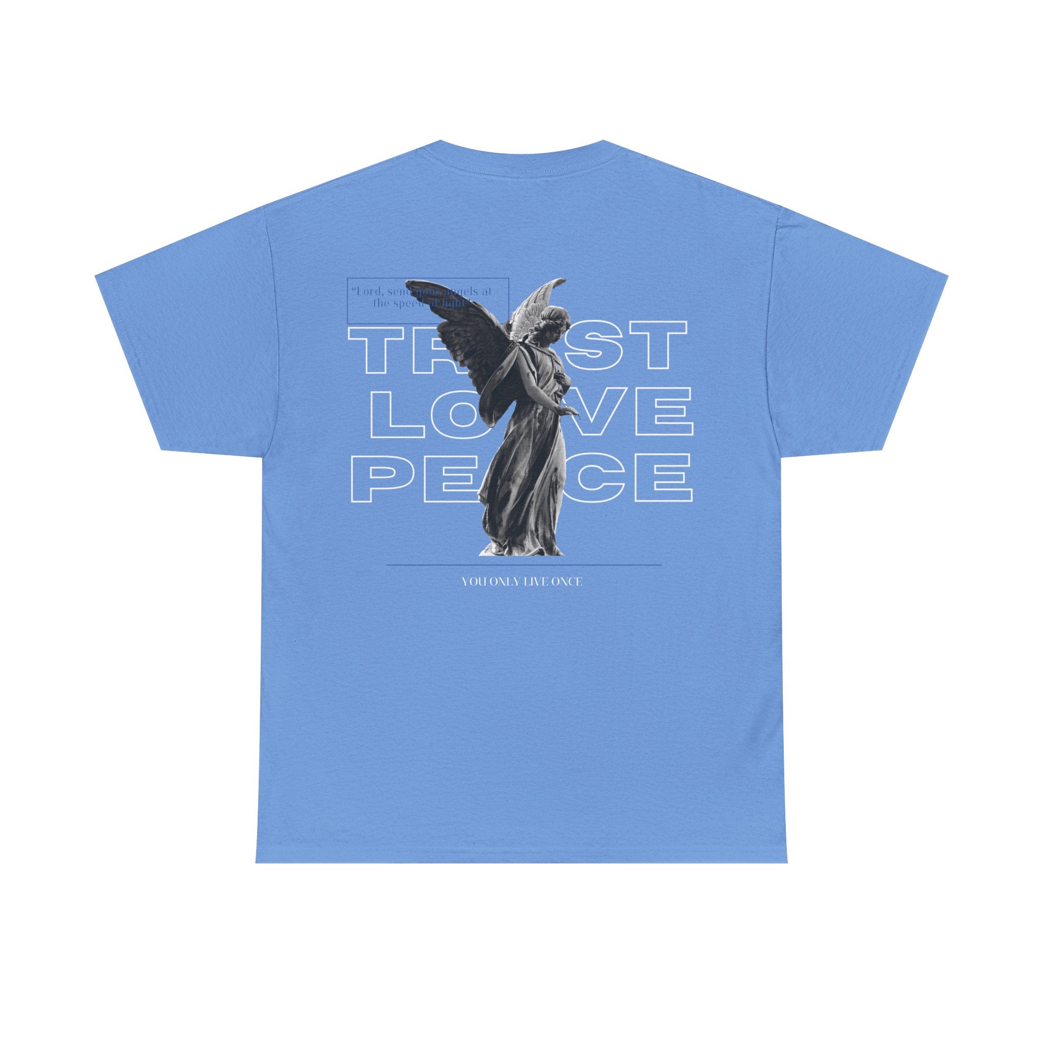 T-Shirt — 'Trust Love Peace' Angel Graphic Tee