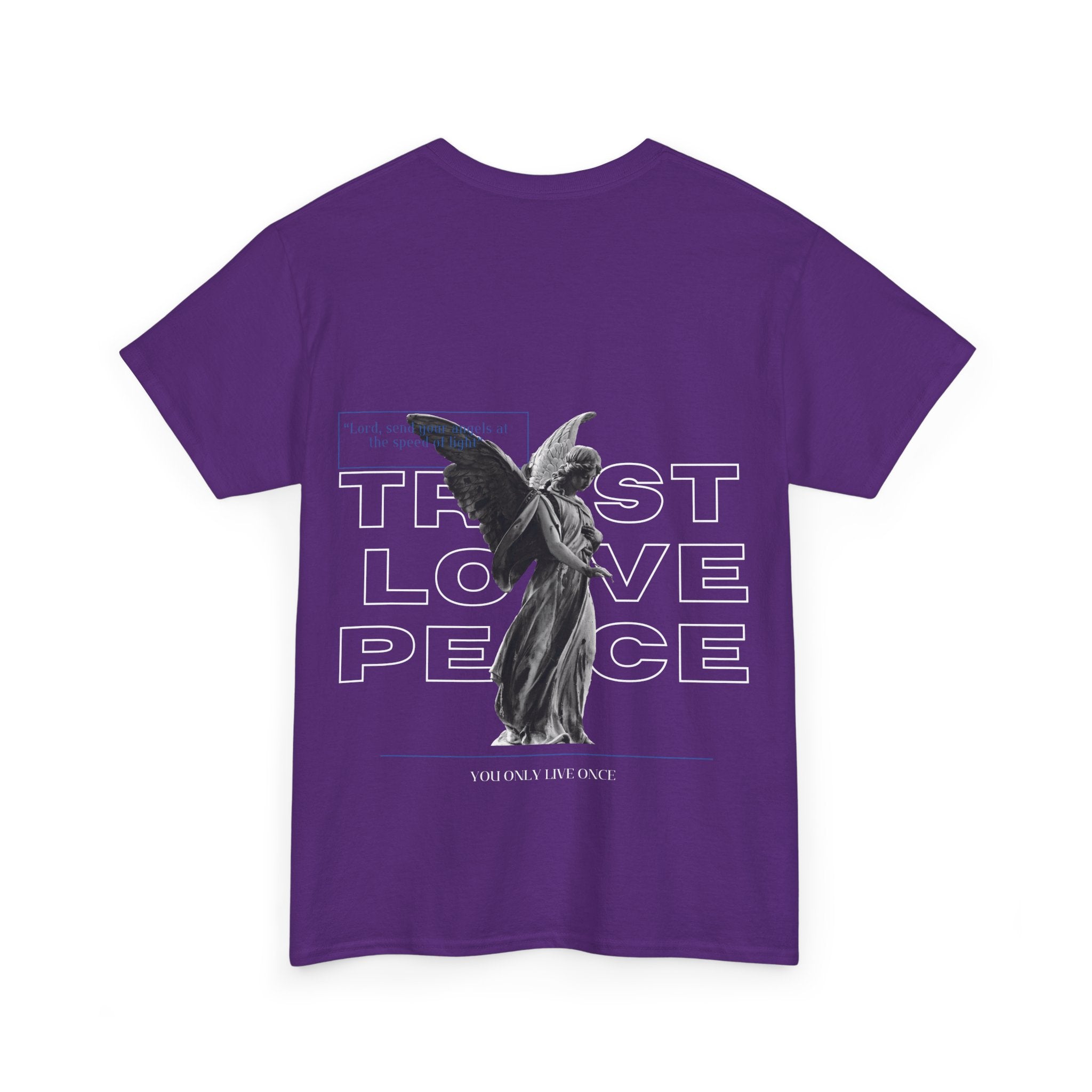 T-Shirt — 'Trust Love Peace' Angel Graphic Tee