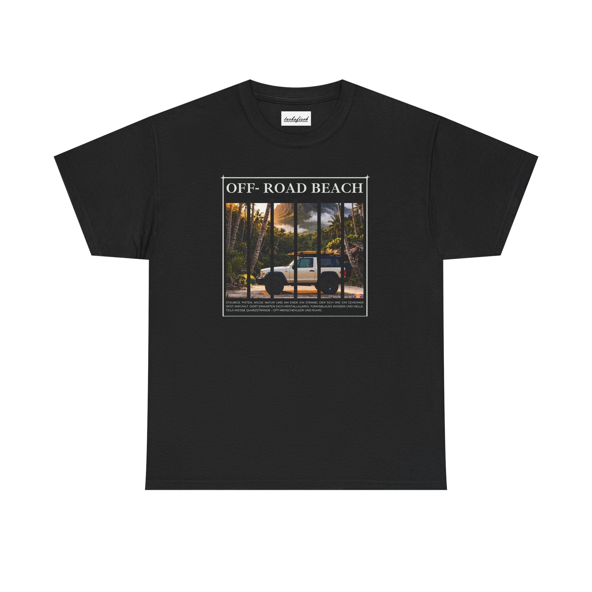 Off- Road Beach Tee — Vintage- Pickup- Sunset- Beach- T-Shirt