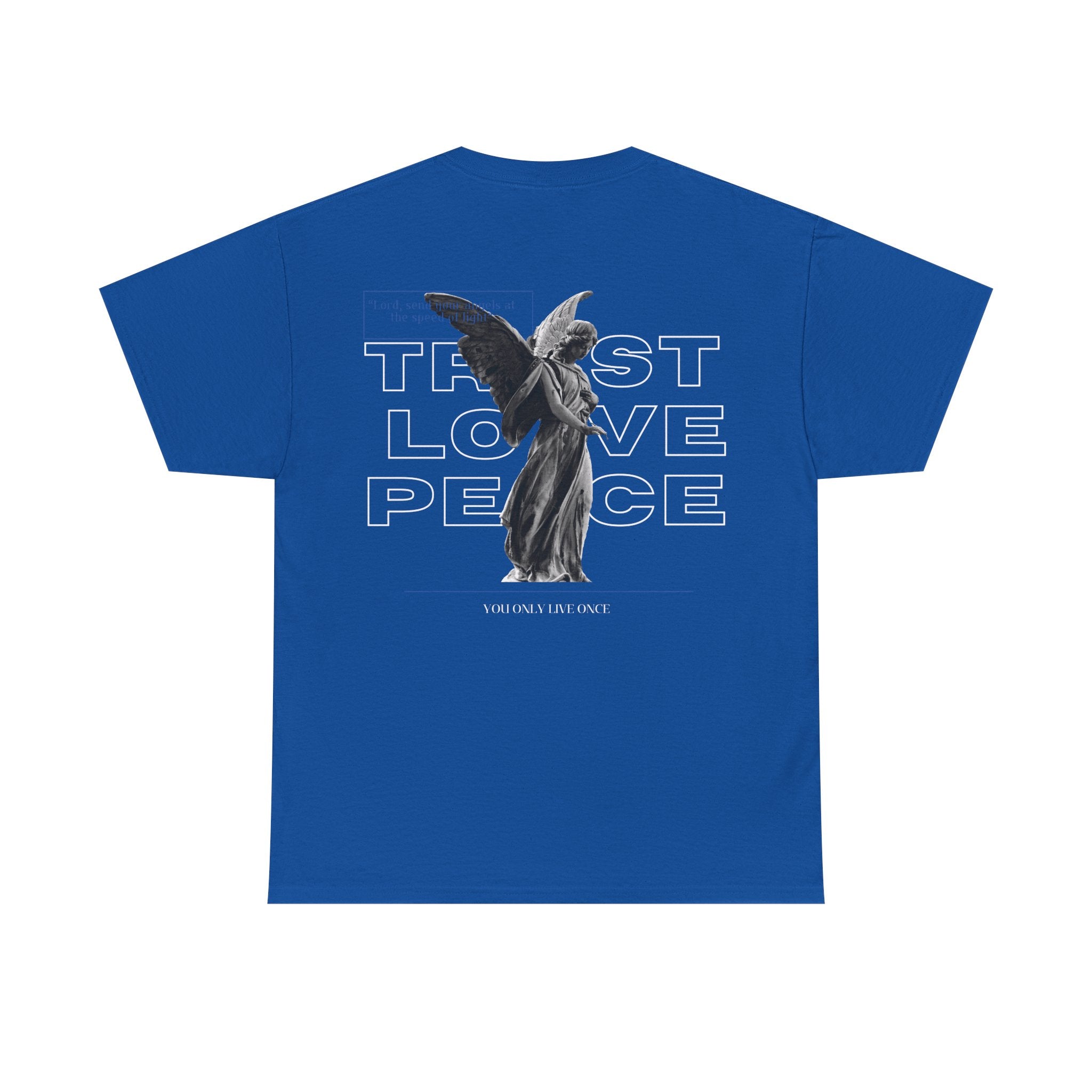 T-Shirt — 'Trust Love Peace' Angel Graphic Tee