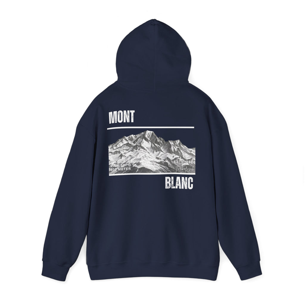 Mont Blanc Mountain Hoodie — Vintage Alpine Graphic Pullover