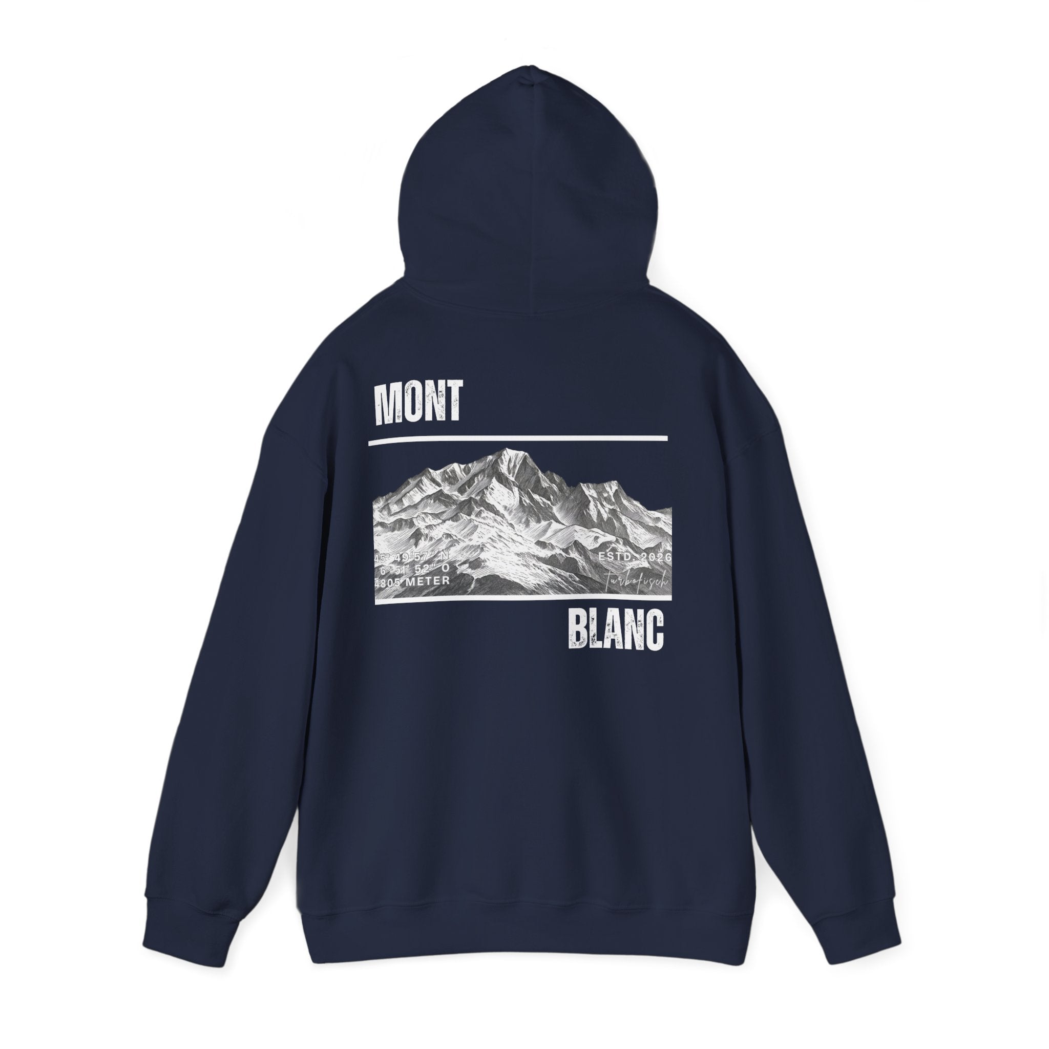 Mont Blanc Mountain Hoodie — Vintage Alpine Graphic Pullover