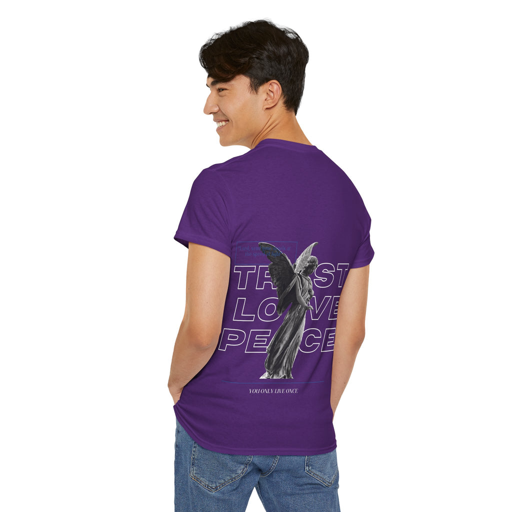 T-Shirt — 'Trust Love Peace' Angel Graphic Tee
